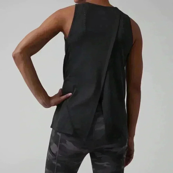 Athleta Foothill Seamless Split Back Tank Size XS | Color Black - Picture 3 of 12